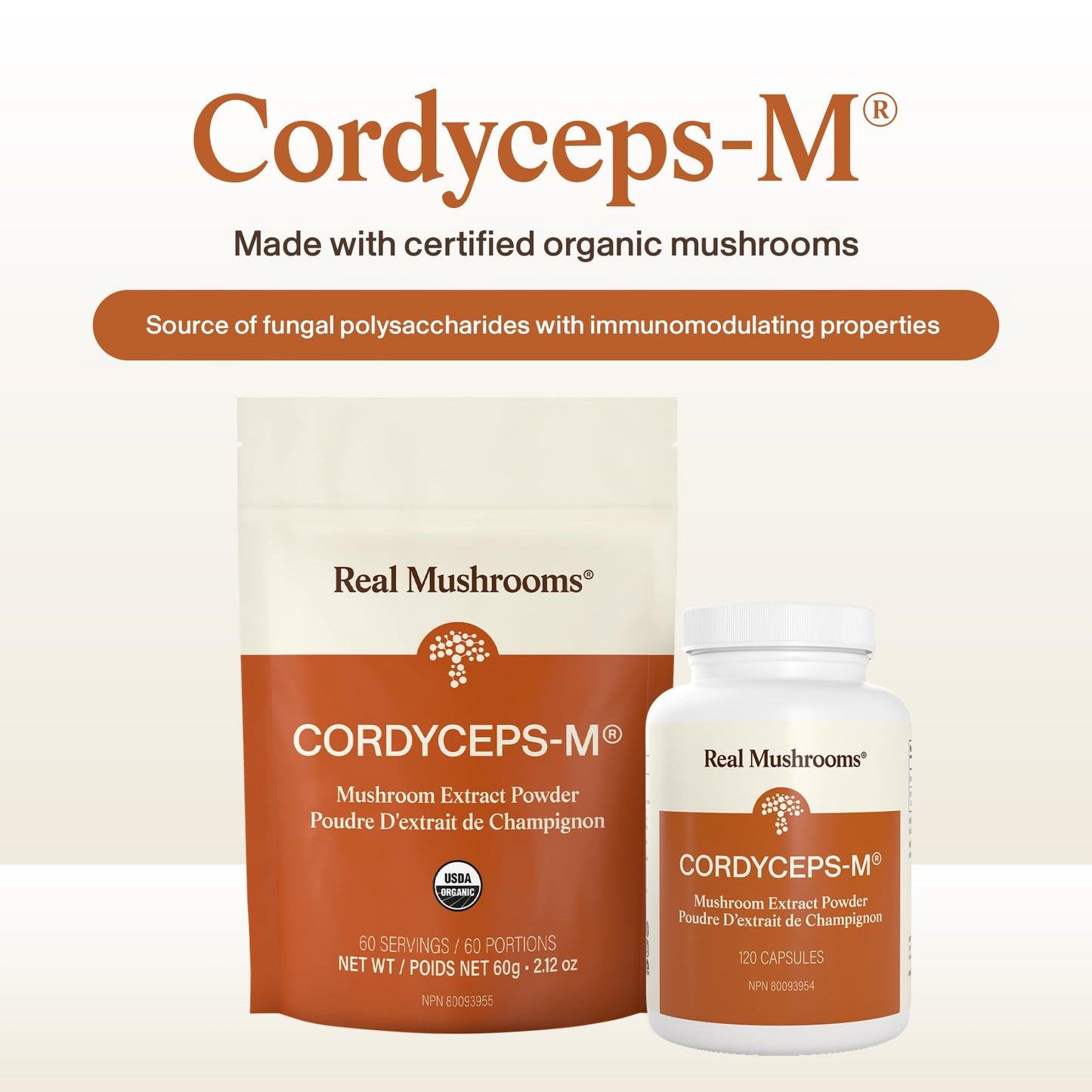 Real Mushrooms Supplement Capsules - Cordyceps Mushroom Powder Rich in Beta Glucans - Mushroom Pills Cordyceps for Energy and Performance - Vegan, Non-GMO, No Grain Fillers, 120 ct