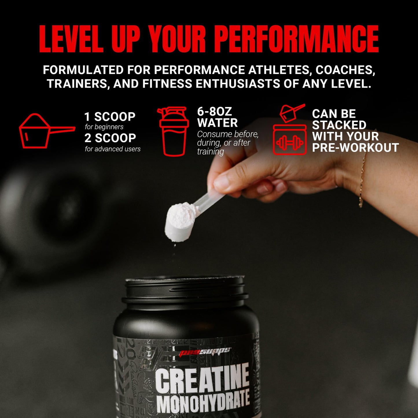 ProSupps Creatine Monohydrate Powder for Men & Women, Unflavored - 5000,mg of Micronized Creatine - Gym Workout Supplement for Muscle Gain & Recovery - Sugar-Free, Soy & Gluten-Free - 60 Servings