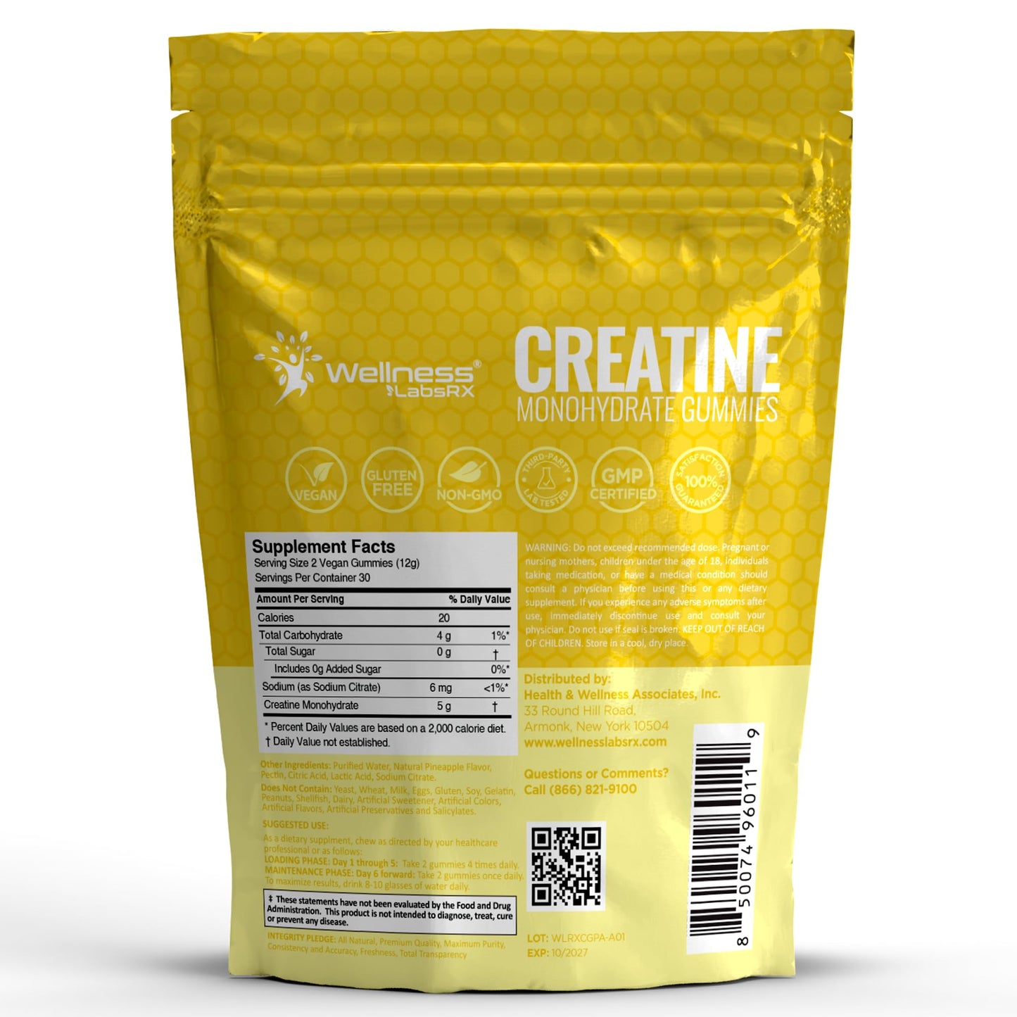 Creatine Gummies 5000mg, 30 Servings Creatine Monohydrate Gummies - Third-Party Tested Creatine for Women, Strawberry Flavor Creatine for Men, Muscle Growth, Strength, and Recovery - Pack of 1