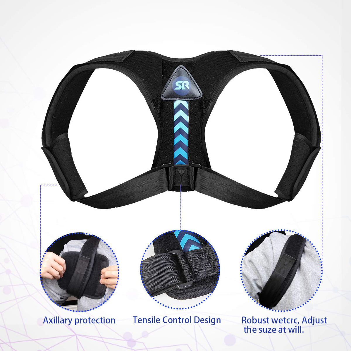 SR SUN ROOM Posture Corrector For Men And Women- Adjustable Upper Back Brace