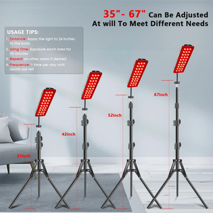 RUISQM Red Light Therapy Lamp, Infrared Light Therapy with Stand - 660nm Redlight & 850nm