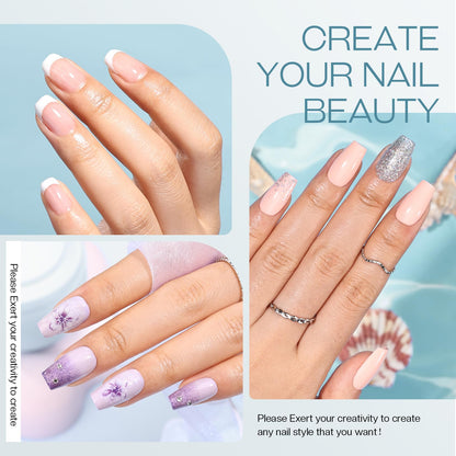 Morovan Builder Gel for Nails: Clear 8 in 1 Builder Gel with Gel Top Coat and Base Coat