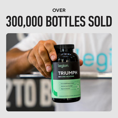 LEGION Triumph Men's Sport Vitamin - Complete Multivitamin for Men - Daily Vitamins for Men to Boost Health and Performance - Men's Multivitamin with 21 Vitamins & Minerals - 30 Servings