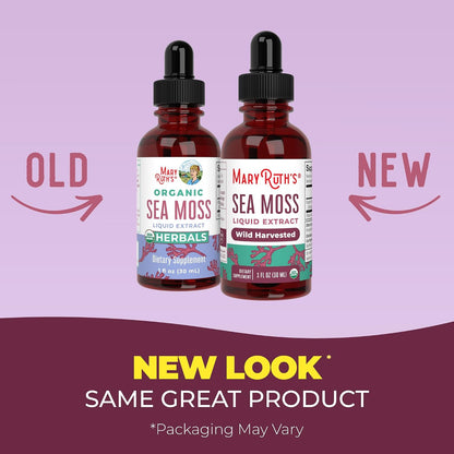MARYRUTH'S Organic Irish Sea Moss Liquid Drops | Chondrus Crispus | Wild Harvested | Organic Irish Moss Formulated for Adults & Kids Ages 14+ | Unflavored | Sugar Free | Vegan | Non-GMO | 1 Fl Oz