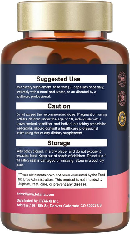 Totaria Probiotics for Women, 120 Billion Women Probiotic, with Akkermansia, Digestive Enzymes & Prebiotics, Cranberry, D-Mannose, for Gut, Vaginal, Urinary, Immune, PH Balance, 120 Vegan Capules