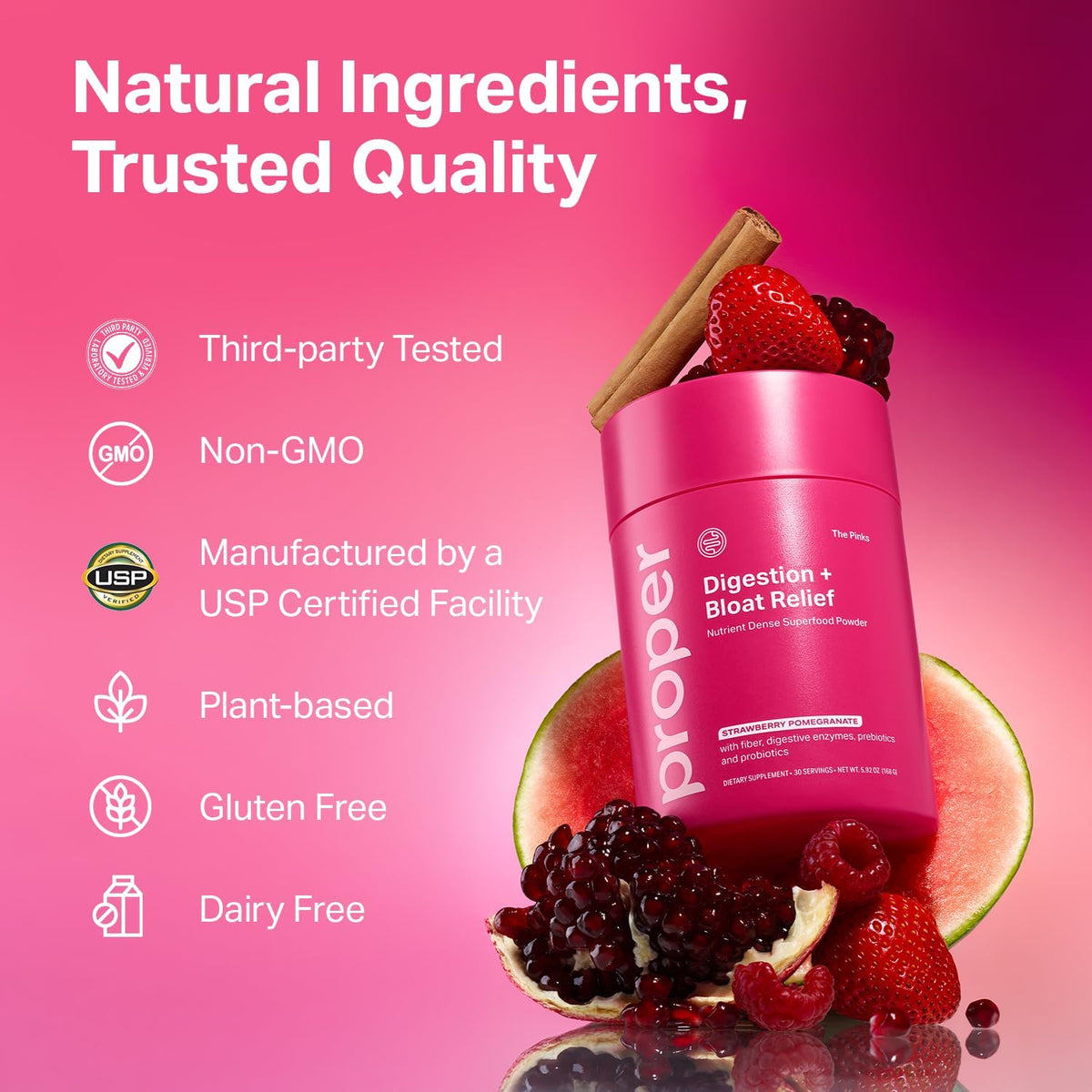 Proper The Pinks Digestive Bloat Relief - Gut Health Probiotic Drink Mix