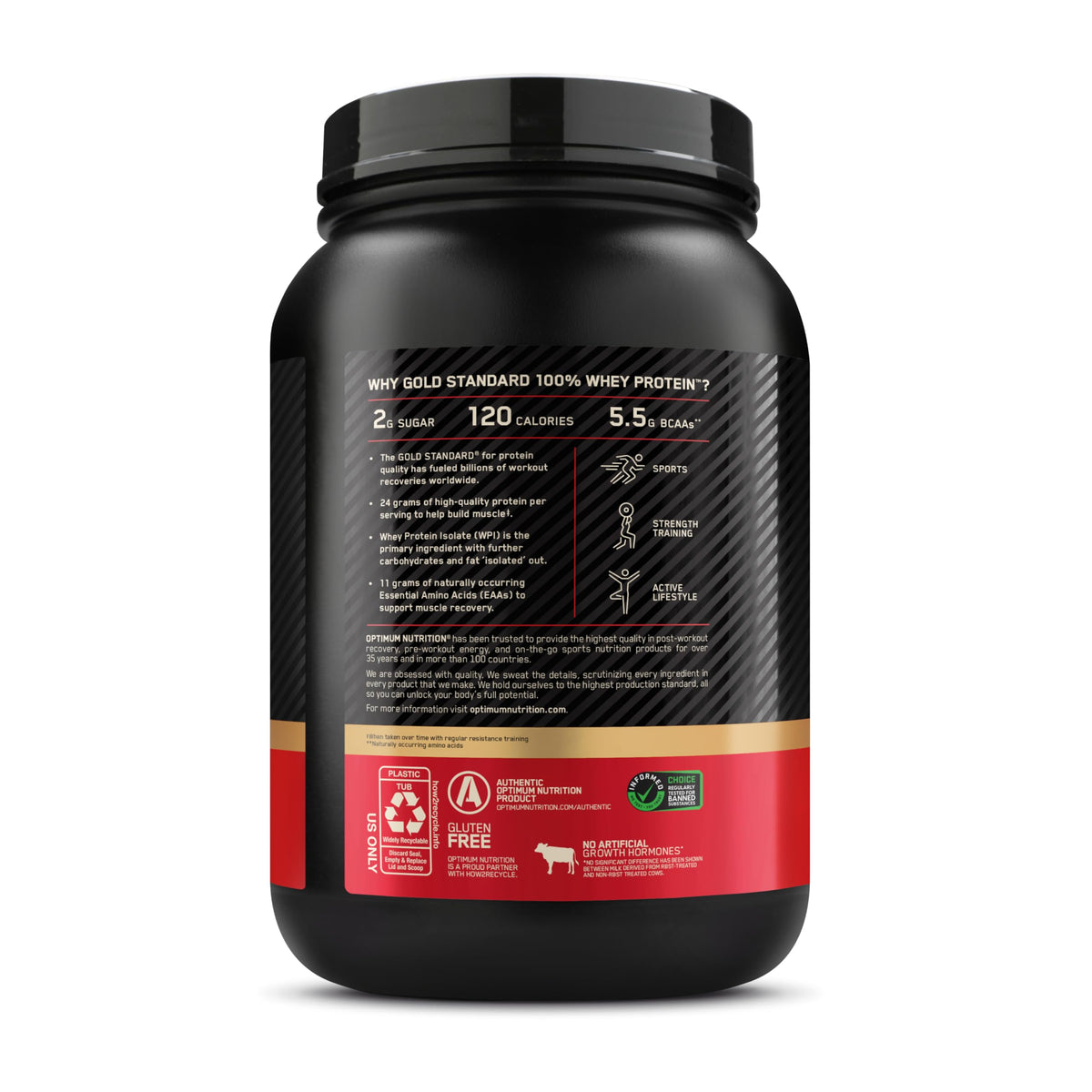Optimum Nutrition Gold Standard Whey Protein, Double Rich Chocolate, 2 LB