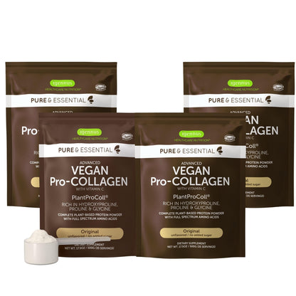 Igennus Vegan Collagen Peptide Powder, Enhanced with Glycine, Proline & Hydroxyproline & Cofactor Vitamin C, Non GMO, Complete Vegetarian Plant Based Collagen Powder Booster, 35 Servings