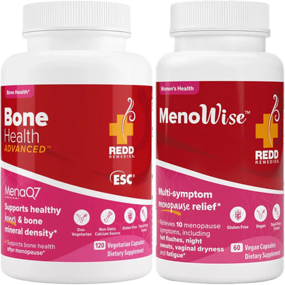 Redd Remedies Bone Health Advanced, 120 Capsules, and MenoWise, 60 Capsules