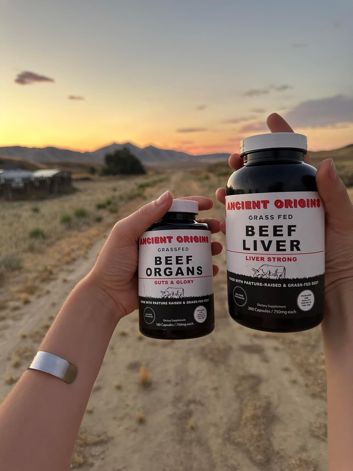 Ancient Origins Grass Fed Beef Organs (180 Count) and Liver (360 Count)