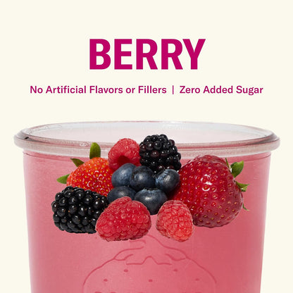 Ballerina Farm Farmer Hydrate Berry Electrolyte Powder Packets | Travel Ready, Organic Coconut Water, Irish Sea Moss, French Sea Salt, 210mg Sodium, 25 Count