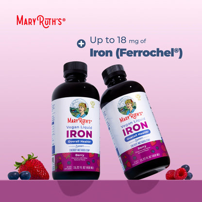 MaryRuth’s Liquid Iron | Iron Supplement for Women Men & Kids | Red Blood Cell Formation | Oxygen Support | Energy Metabolism | Ages 4 & Up | Sugar Free | Vegan | Non-GMO | Gluten Free | 15.22 Fl Oz