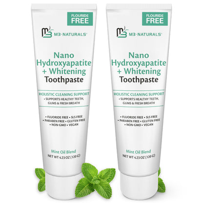 Nano Hydroxyapatite Fluoride Free Whitening Toothpaste, 1 Pack by M3