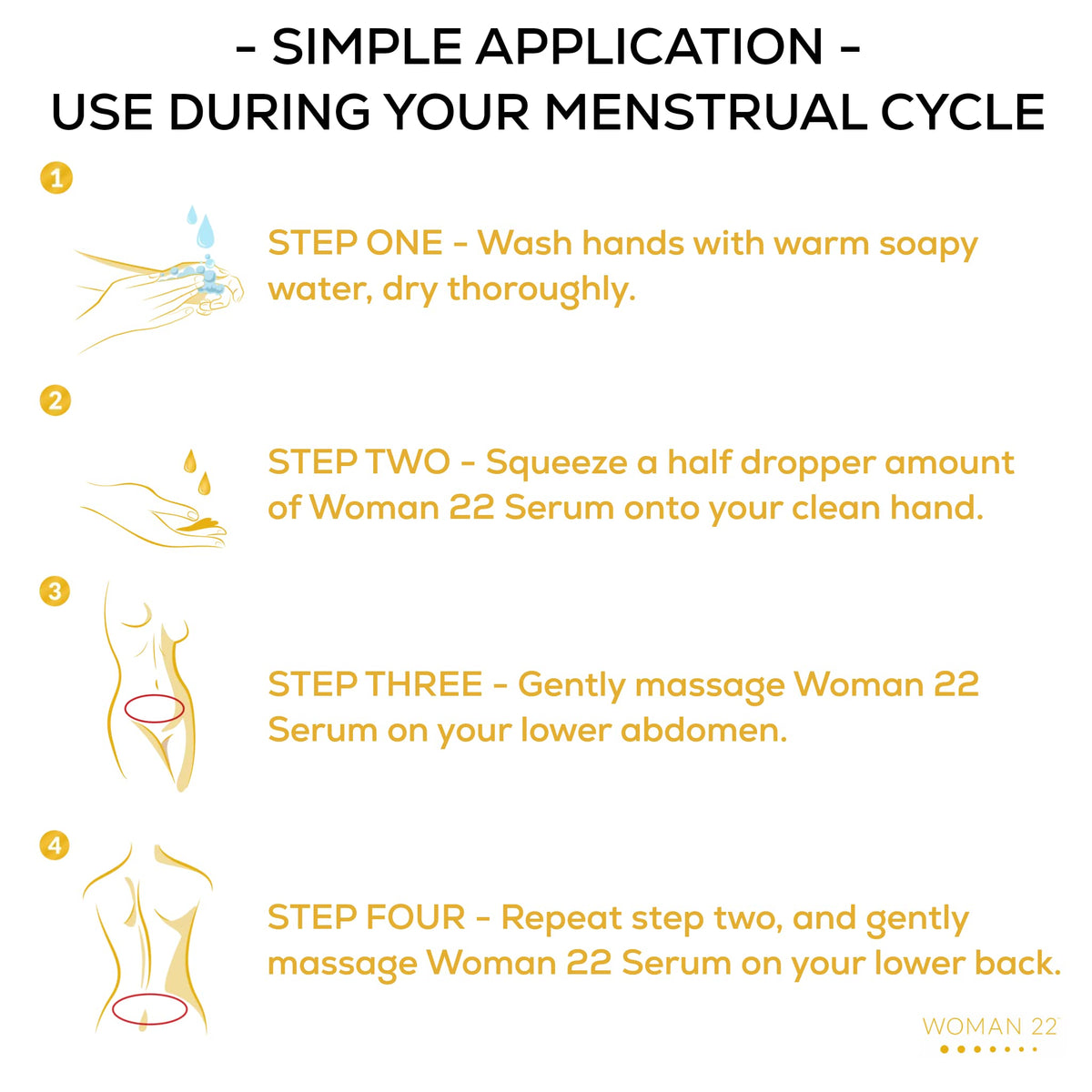 Topical Soothing Serum for Difficult Periods, Cramps, Bloating & more. Apply Lower Abdomen