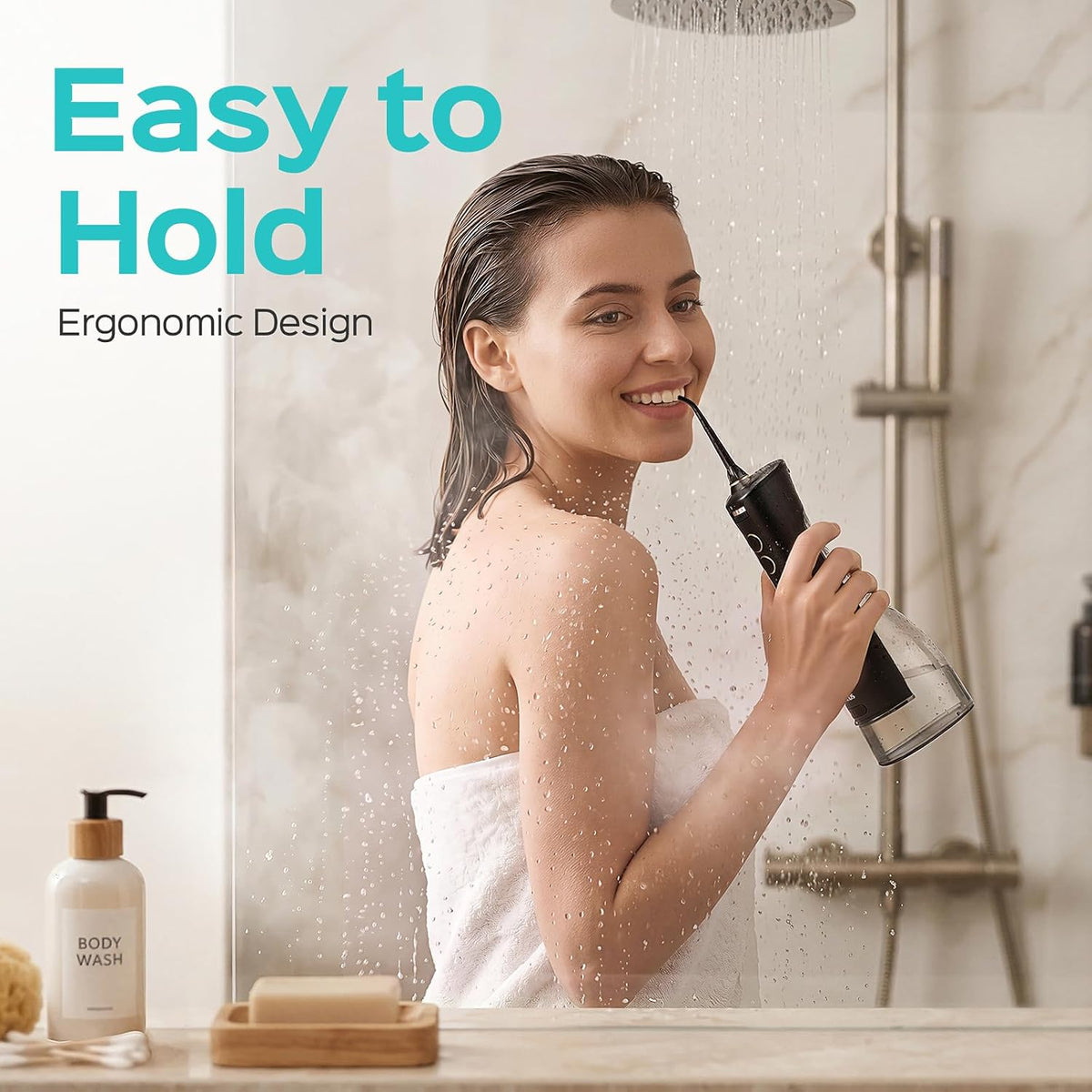COSLUS ADA Accepted E40 Water Dental Flosser, 10 Pressure Levels, Black Pro