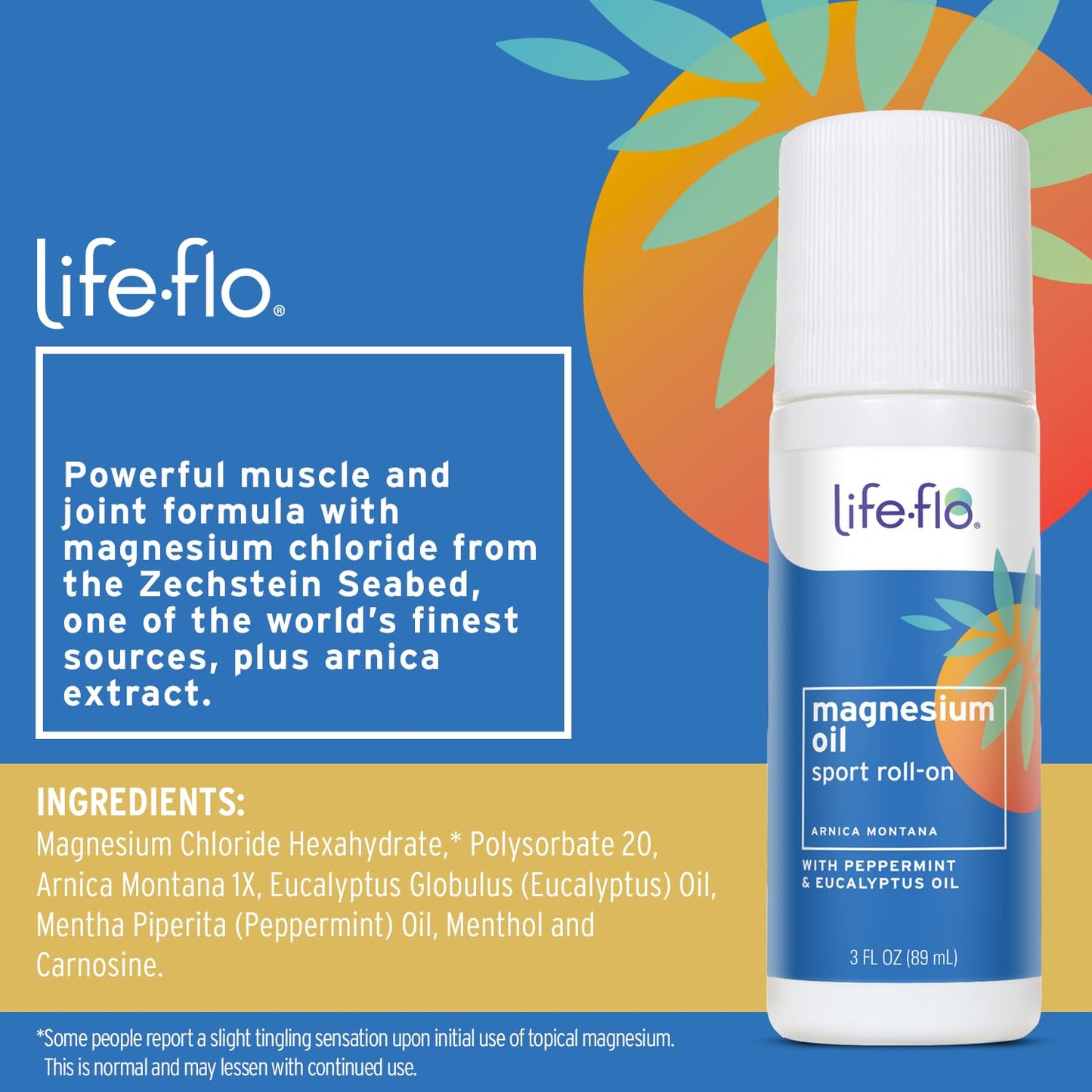 LIFE-FLO Magnesium Oil for Feet and Body - Topical Magnesium Spray Soothes Muscles, Joints When Massaged Into the Skin - Doubles as a Deodorant Spray or Bath Oil, Hypoallergenic, 8 Fl Oz