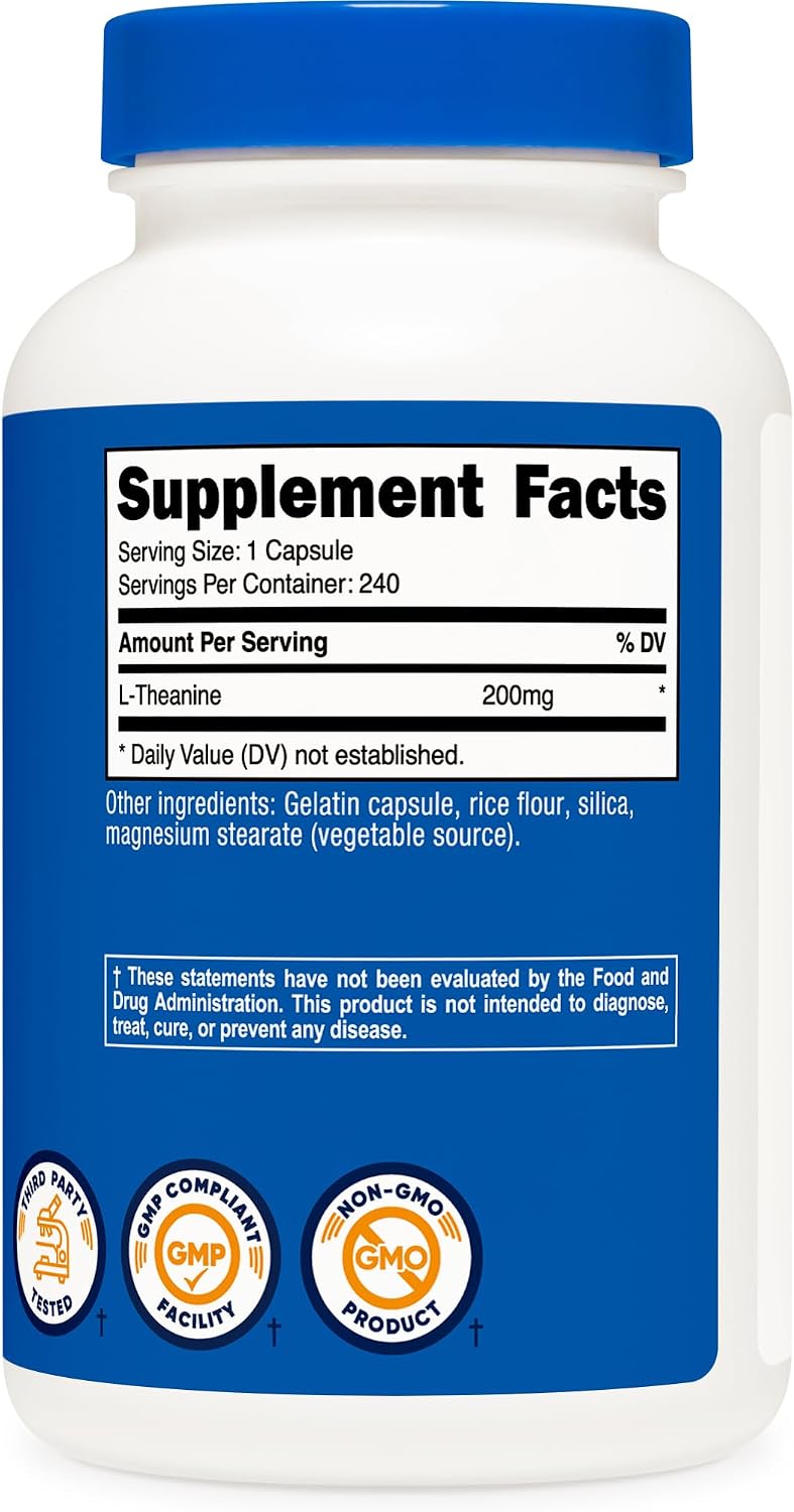 Nutricost L-Theanine 200mg, 240 Capsules - Double Strength