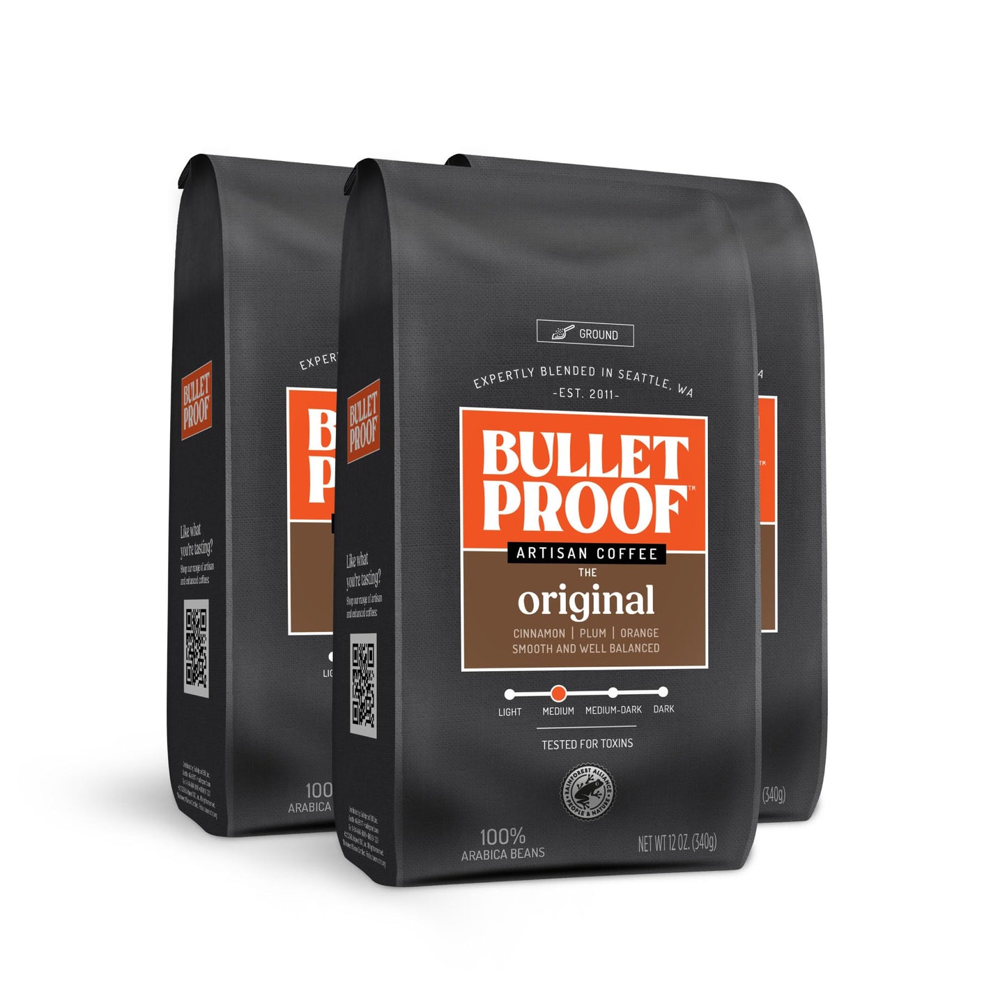 Bulletproof Original Medium Roast Ground Coffee,100% Arabica Coffee, Clean Coffee Tested for Toxins, Sustainably Sourced, 12 Ounces