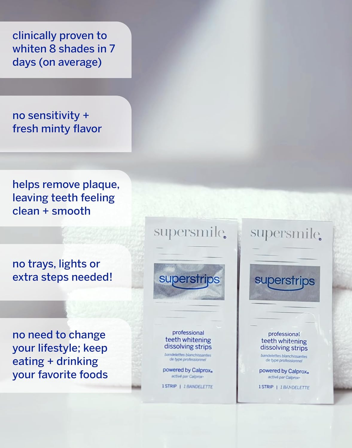 Supersmile Dissolving Superstrips, Professional Teeth Whitening Strips