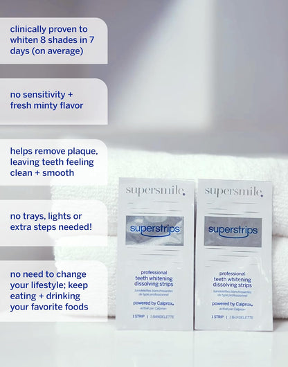 Supersmile Dissolving Superstrips, Professional Teeth Whitening Strips
