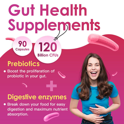 DRFOSTER Probiotic for Women 120B Urinary & Digestive Health, 90 Capsules | 31 Strains, Prebiotics, Enzymes, D-Mannose & Cranberry, Vaginal, Urinary & Digestive Support, Non-GMO, Gluten-Free