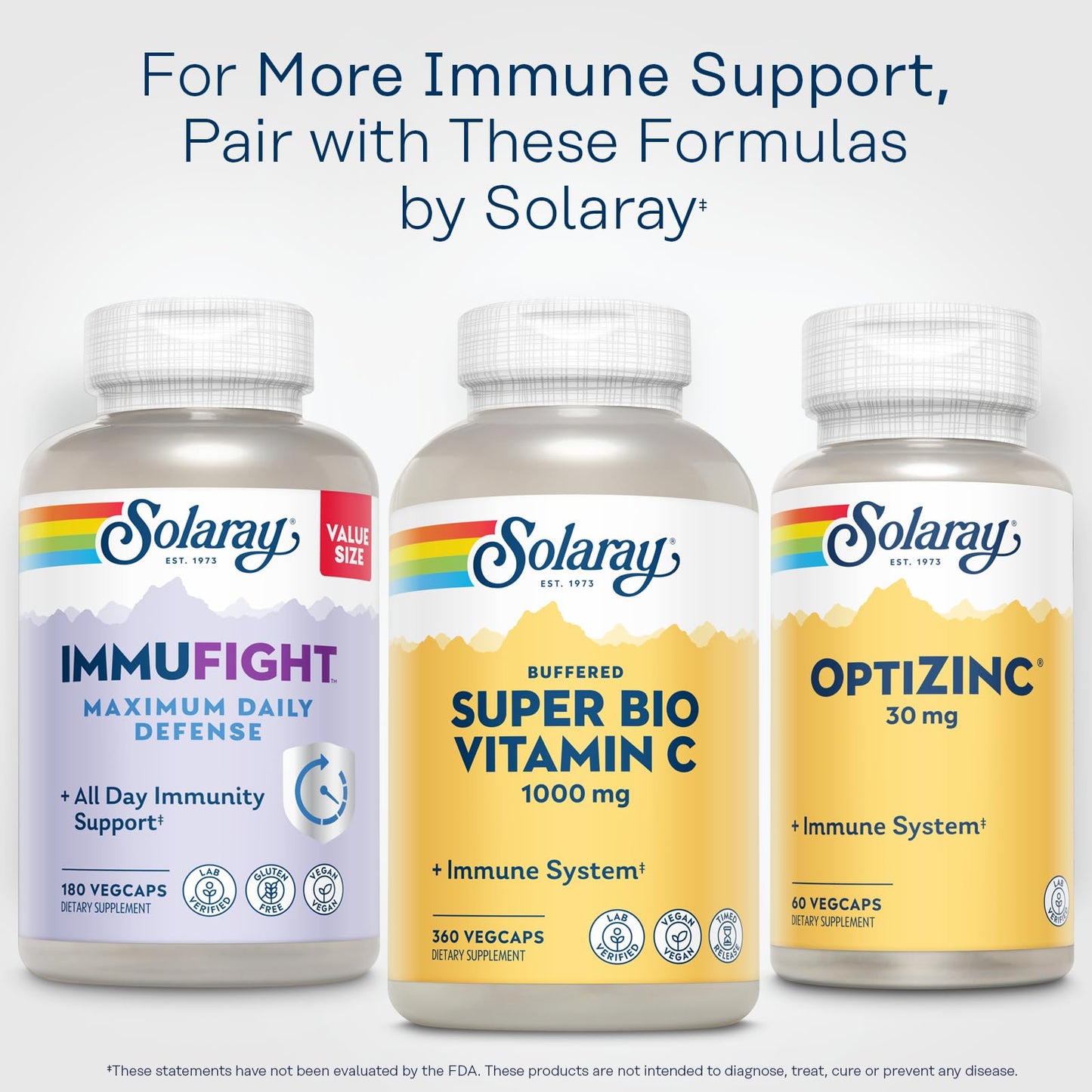 SOLARAY Super Bio Vitamin C 1000mg, Buffered, Two-Stage Timed Release with Bioflavonoids, Immune Support Supplement, High Absorption, Vegan, 60-Day Guarantee – 250 VegCaps