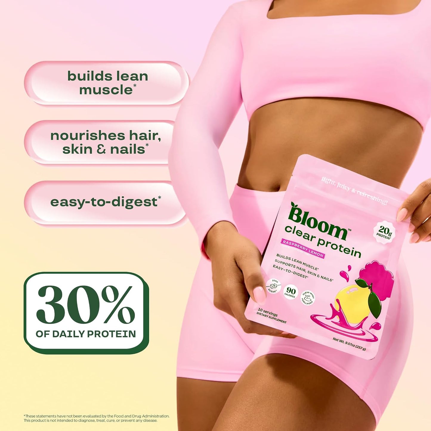 Bloom Raspberry Lemonade Clear Protein and Creatine Gummies Bundle