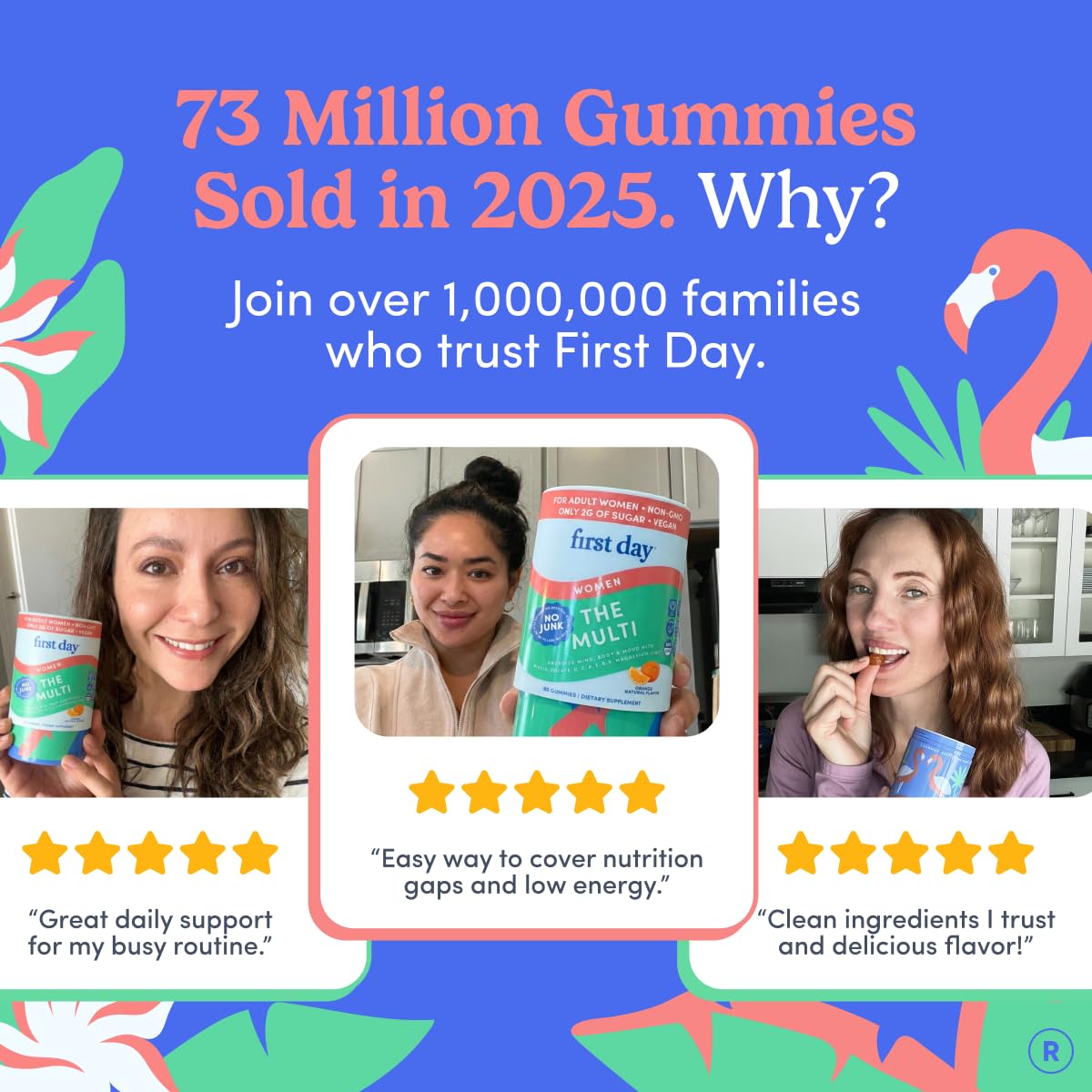 FIRST DAY Women's Multivitamin Gummies with Methylated Folate, 60 Gummies | Vegan daily multivitamin for women with biotin, zinc and organic superfood blend; take 2 gummies daily for everyday nutrition