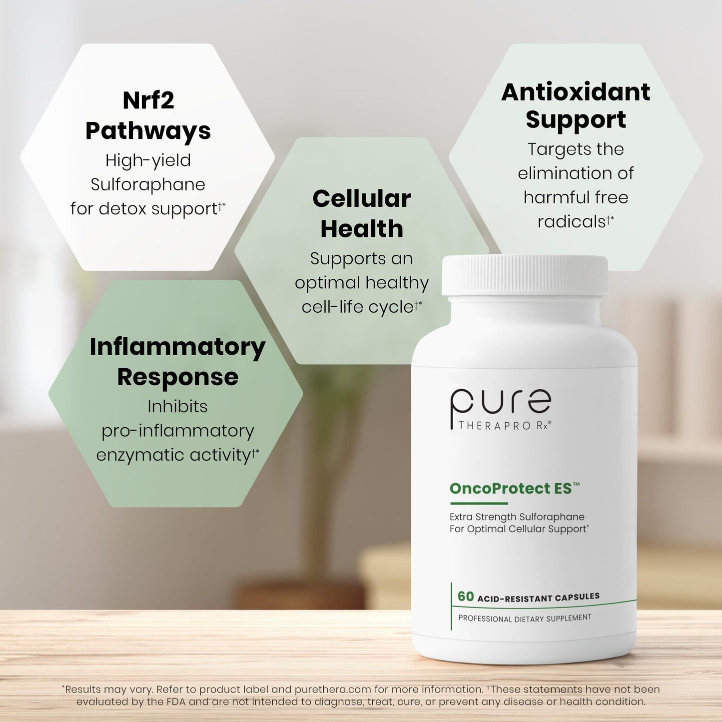 Pure Therapro Rx Extra Strength Sulforaphane Supplement from Broccoli Seed Extract | Made in USA | ONE Capsule Per Serving (Other Brands are 2 Caps!) | 3rd Party Tested | OncoProtect ES