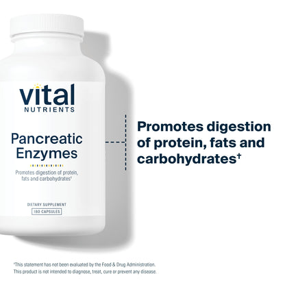 Vital Nutrients Pancreatic Enzymes 1000mg (Full Strength) | Pancreatin Digestion Supple