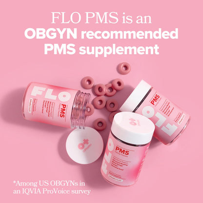 FLO PMS Gummies for Breakouts, Bloating, Cramps, & Mood – 30-Day Supply