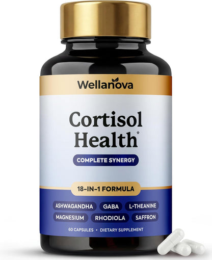 Cortisol Supplement for Women - Cortisol Reducer, Manager & Calm | Hormone Balance for Women | Adrenal Support - with Ashwagandha, Rhodiola, L-Theanine, Phosphatidylserine 60 Capsules