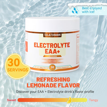EAAs Electrolytes Powder, Essential Amino Acids Supplement, EAA & BCAA Powder, with B-Vitamins and Minerals – Hydration Drink Supplement, Keto Friendly, No Sugar- 30 Servings