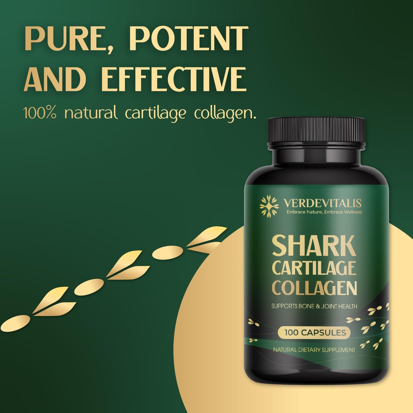 Fish Collagen Peptides Capsules – 100 Capsules | Fish Collagen Peptides | Supports Hair, Skin, Nails, Joints & Bones | Gluten-Free, Non-GMO | Made in USA