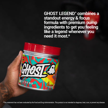 GHOST Legend Pre Workout Powder, Sonic Cherry Limeade - 30 Servings – Pre-Workout for Men & Women with Choline, L-Citrulline, & Beta Alanine for Energy & Focus