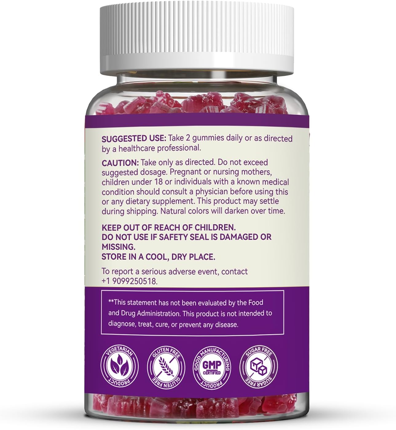 Magnesium Oxide Gummies 400mg - Magnesium Gummies for Women & Adults | Chewable Magnesium Supplement for Nerve & Muscle Support* | Sugar-Free, Vegan | 60 Gummies