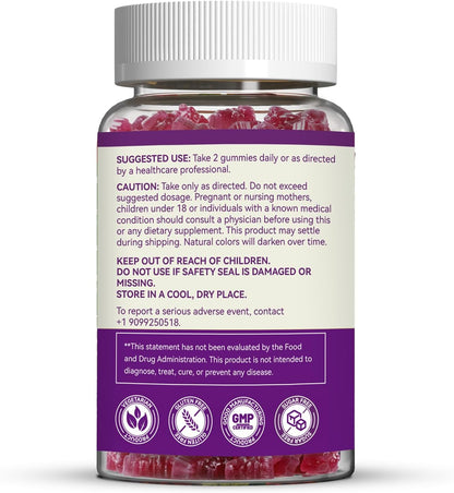 Magnesium Oxide Gummies 400mg - Magnesium Gummies for Women & Adults | Chewable Magnesium Supplement for Nerve & Muscle Support* | Sugar-Free, Vegan | 60 Gummies