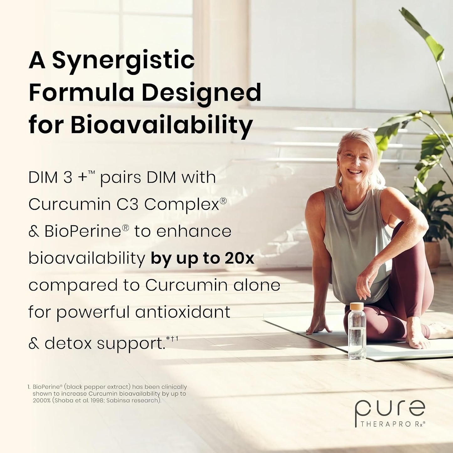 Pure Therapro Rx DIM 3+ | 60 Vegan Caps - 2 Month Supply | DIM, Curcumin & BioPerine, Supports Healthy Estrogen Metabolism in Men & Women, Antioxidant & Detoxification Support, Pharmaceutical Grade