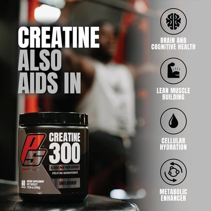 PROSUPPS Hyde Signature Sustained Energy Pre-Workout, Blue Razz - 60 Servings, and Creatine 300 Bundle