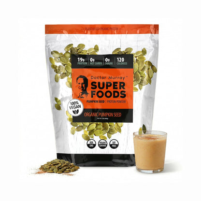 Dr. Murray's Super Foods 3 Seed Protein Powder - Pumpkin Flax Sunflower | Vegan Plant Protein | No Artificial Additives | GMP Certified | Unflavored, 1 lb.