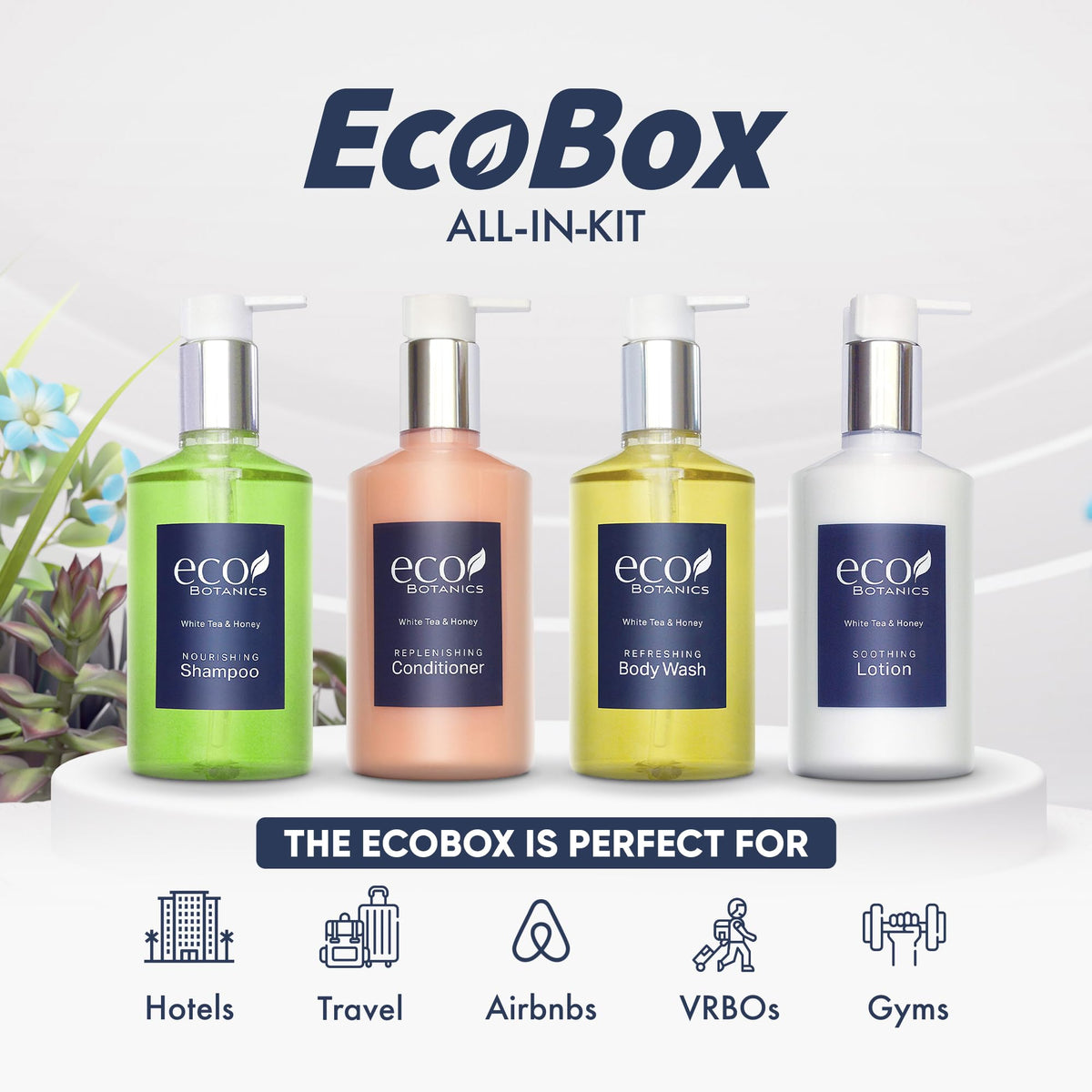 1-Shoppe Eco Botanics 20 Piece Ecobox All-In-Kit | White Tea and Honey Soap