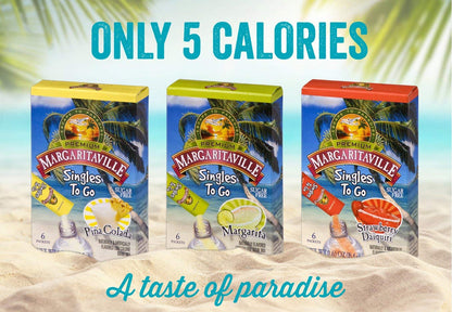 Margaritaville Singles To Go Drink Mix, Non-Alcoholic Powder Sticks (Pina Colada)