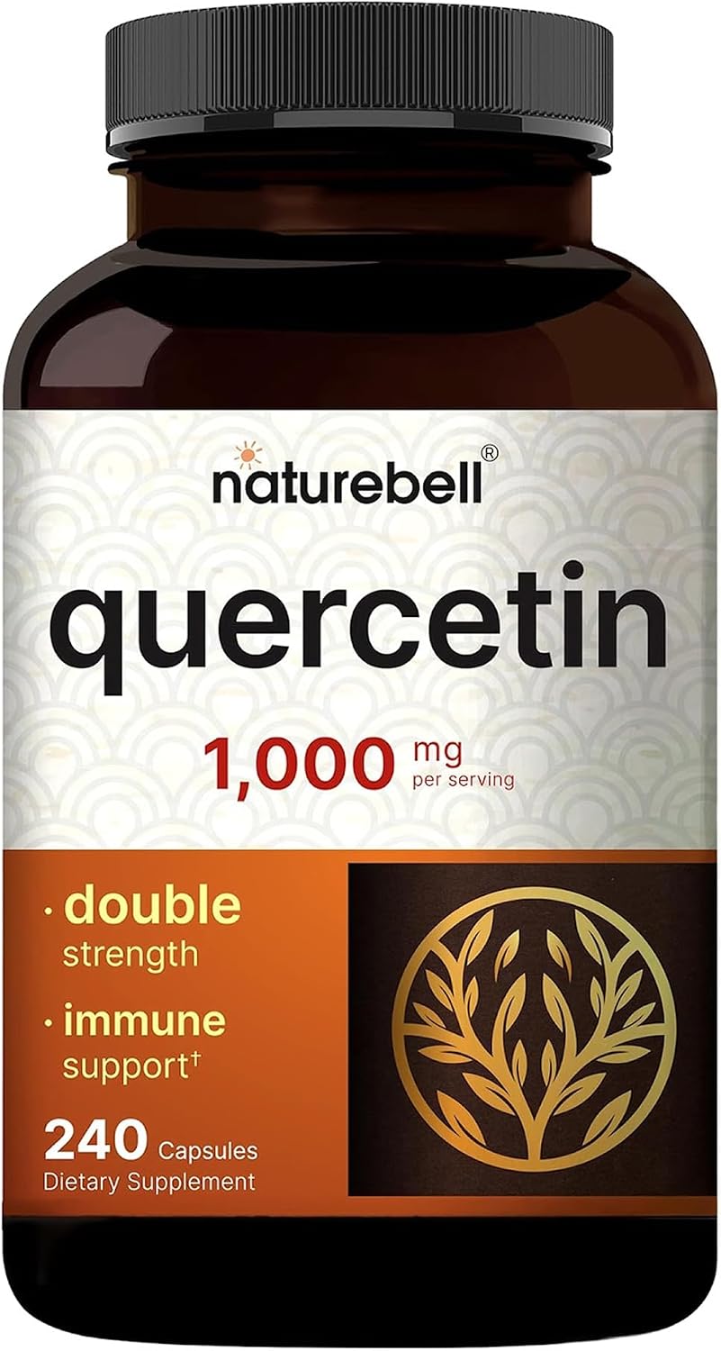 NatureBell Quercetin 1,000mg - 240 Capsules - Ultra Strength Supplement for Healthy Immune Support* - Quercetin Dihydrate from Sophora Japonica - 3rd Party Tested - Single-Ingredient Purity