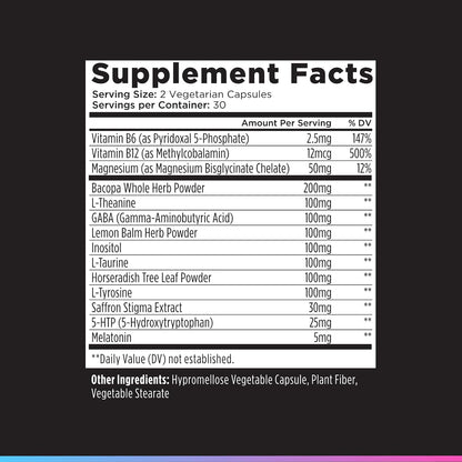 Livingood Daily Mood Support Supplement for Women & Men, 14-in-1 Formula with L Theanine, Lemon Balm, GABA, Saffron, 5-HTP & B12, Supports Focus & Emotional Wellness, Gluten Free, Vegan, 60 Capsules
