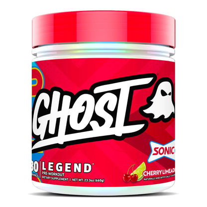 GHOST Legend Pre Workout Powder, Sonic Cherry Limeade - 30 Servings – Pre-Workout for Men & Women with Choline, L-Citrulline, & Beta Alanine for Energy & Focus