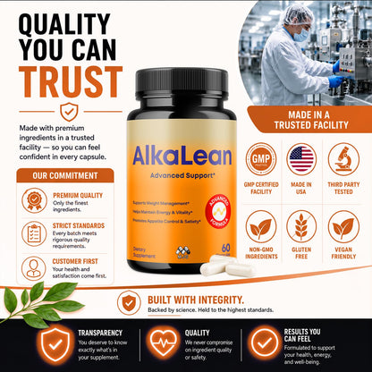 Alkalean Capsules, Alka Lean Weight Management Support Pills, 60 Capsules