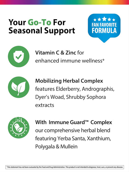 Rainbow Light Counter Attack Immune Defense Support Supplement for Adults | 90 Tablets | with Immune Guard, Zinc & Vitamin C