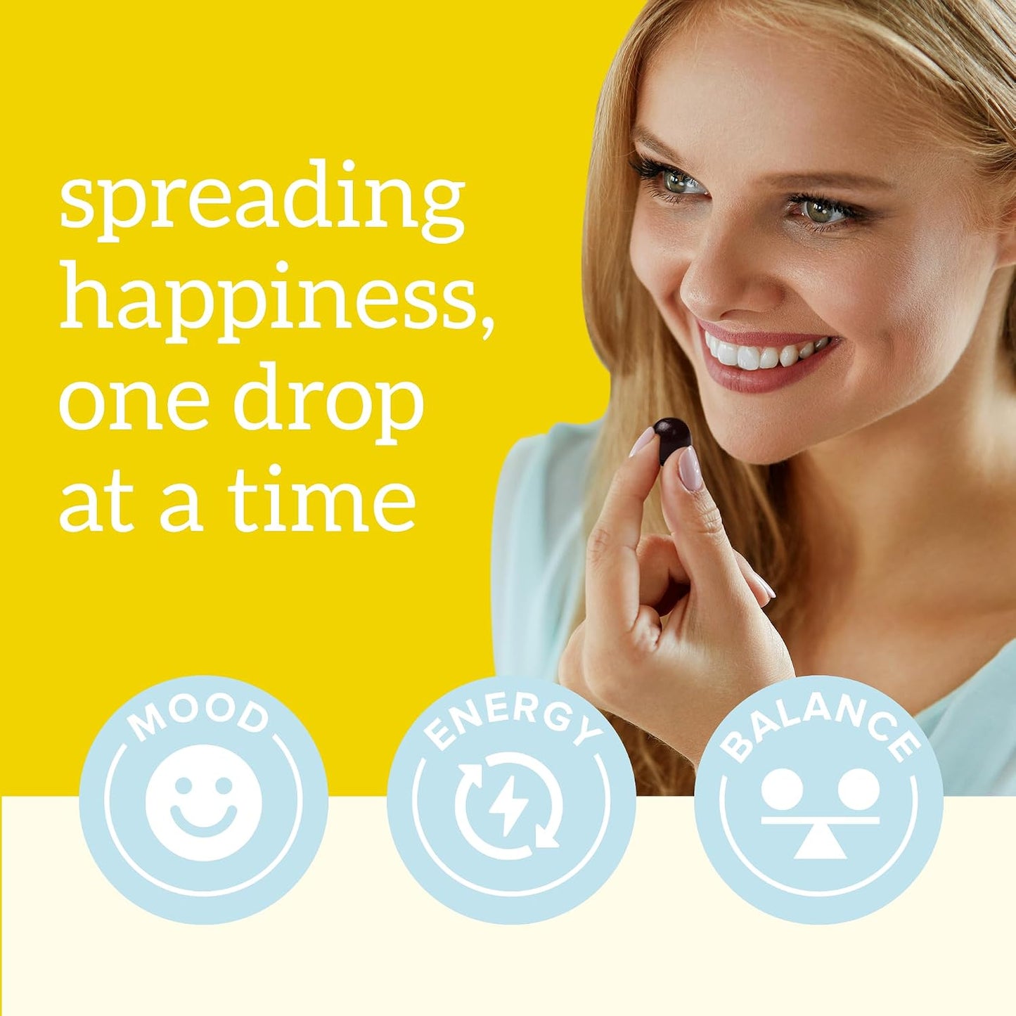 Organifi Happy Drops - Daily Superfood Happy Gummies for Adults - Mood Support Supplement for Balance, Bliss, Energy and Taking the Edge Off - Sweet Lemon Flavor - 60 Gummies