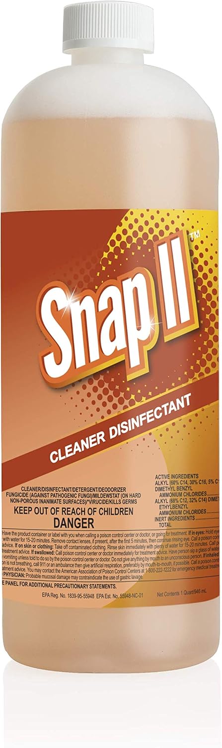 Snap II Cleaner Disinfectant Concentrate, Cleans & Deodorizes, 32 fl oz