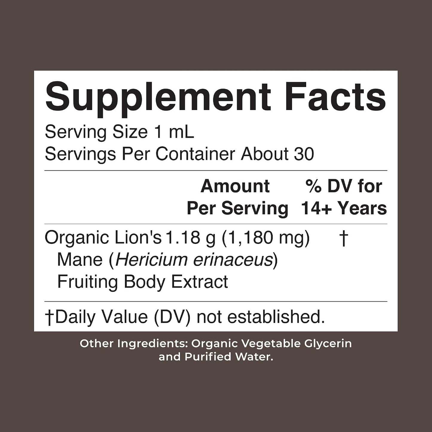 MARYRUTH'S Lions Mane Mushroom Supplement | Nootropic USDA Organic Lions Mane Extract 1,180mg | Nervine Herbal Liquid Drops | Brain Health | Focus & Memory | Non-GMO | Vegan | Alcohol Free | 1 Fl Oz
